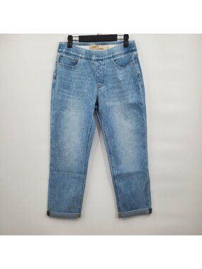 Soft Surrounding Ultimate Denim Pull On Crop Roll Hem Jeans Women Size Small NEW